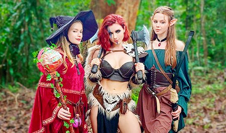 Cosplay für das Spiel Dungeons and Dragons und die Hauptaufgabe besteht darin, die Heldin zum Abspritzen zu bringen